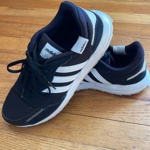Adidas 3 stripe black and white shoes women 8